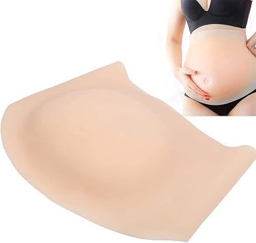 Silicone Realistic Artificial Fake Belly Simulation Fake Pregnant Belly, Real Feel Soft Silicone False Tummy Bump, AntiShake Fake Belly Props for Actor Performance Photography,5-6monthstwins