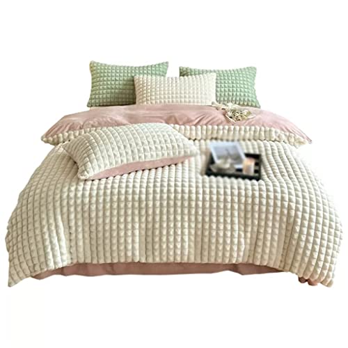 Linge de lit en peluche épaisse et parure de lit 4 pièces haut de gamme en flanelle de corail