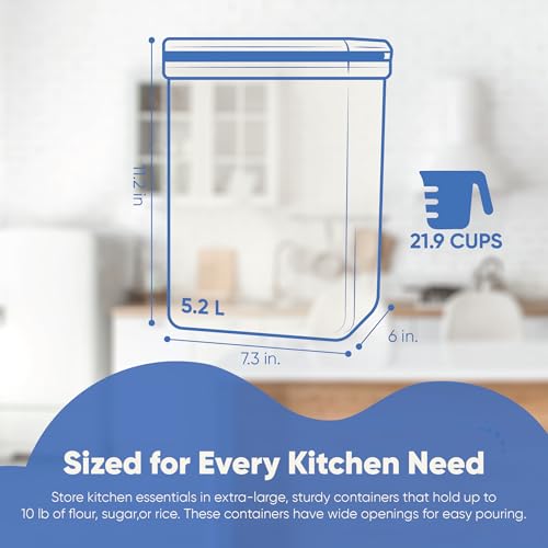 Chef's Path Extra Large Tall Food Storage Containers 175oz -BPA Free - 2 PC Set Pen and 8 Chalkboard Labels