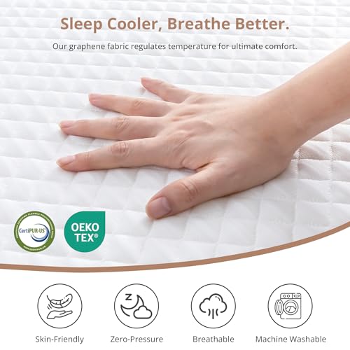 Image of MLILY 14 Inch California King Memory Foam Mattress, Fiberglass Free Mattress Bed in a Box, Gel Medium Firm Mattress, CertiPUR-US Certified, 72 inchx84 inchx14 inch, White | Fiberglass Free Mattress Bed in a Box, Gel Mattress, Medium Firm, Made in USA, CertiPUR-US Certified, 72 inchx84 inch