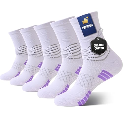 Image of IRAMY Compression Ankle Support Socks Women - Wicking, Cushioned Athletic, Plantar Fasciitis Relief 2 /3 /6 Pairs