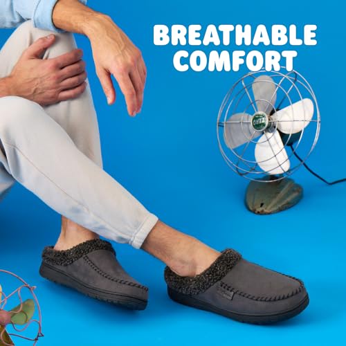 Image of Dearfoams Men's Brendan Indoor /Outdoor Breathable Memory Foam Clog House Shoe with Wide Widths Slipper