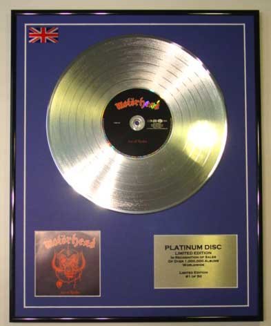 Image of MOTORHEAD/LTD EDITION CD PLATINUM DISC/ACE OF SPADES