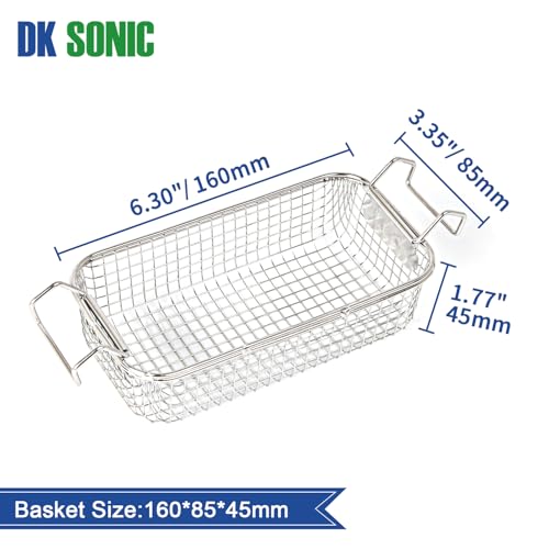DK SONIC Ultrasonic Cleaner 900ML Stainless Steel,35W Ultrasonic Jewelry Cleaner with Digital Timer for Cleaning Jewelry,Eyeglasses,Coins (Include Basket) - Thumbnail 5