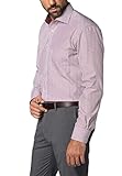  eterna Herren Langarm Hemd Modern Fit Classic-Kent-Kragen Patch rot/weiß gestreift mit Brusttasche 8856.58.X157 (W44 Langarm, Weinrot/Weiß)