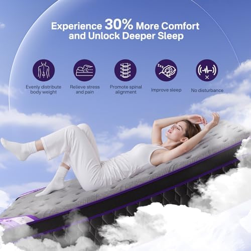 (Luxury Hotel) 12 Inch King Size Hybrid Mattress in a Box, Medium Firm