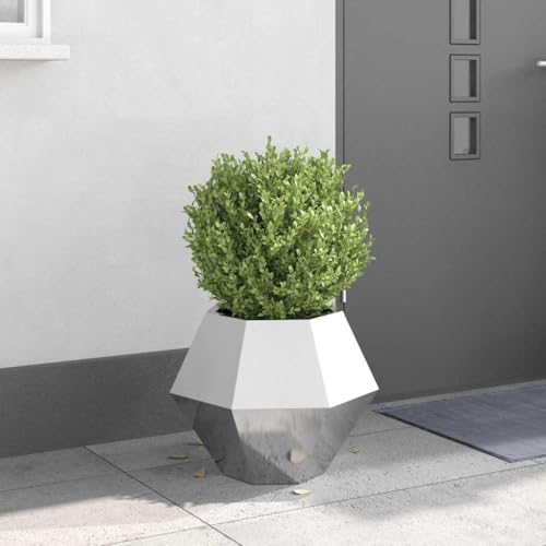 Owoxanthellate Blumentopf Edelstahl 50x50x40 cm Silber Modernes Rechteck Design Robuster Pflanzkübel für Garten Balkon Terrasse