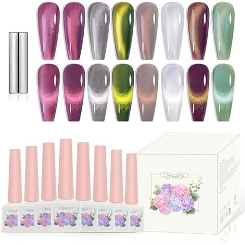 ADHERE 8pcs Cat Eye Gel Polish Set Cover