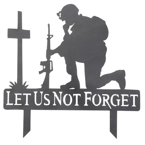 Milisten Metal Soldier Stake for Memorial Day Outdoor Garden Decoration Patriotic Decor Remembrance Ornament Veterans Day