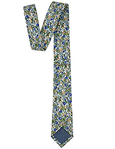 Image of Kebocis Mens Skinny Cotton Floral Tie for Men
