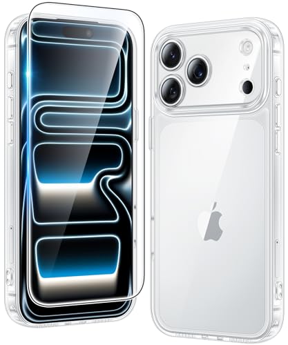 Image of FNTCASE for iPhone 17 Pro-Max Case: Clear Military Grade Drop Protection Anti Yellowing Cell Phone Cover - Rugged Shockproof Protective Bumper Transparent Phonecase