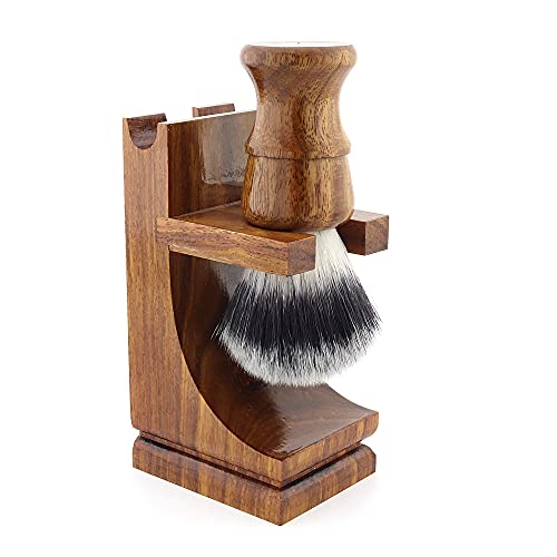 Quality Made Shaving Razor and Shaving Brush Stand. with Walnut Finish. Universal Stand - Image 3