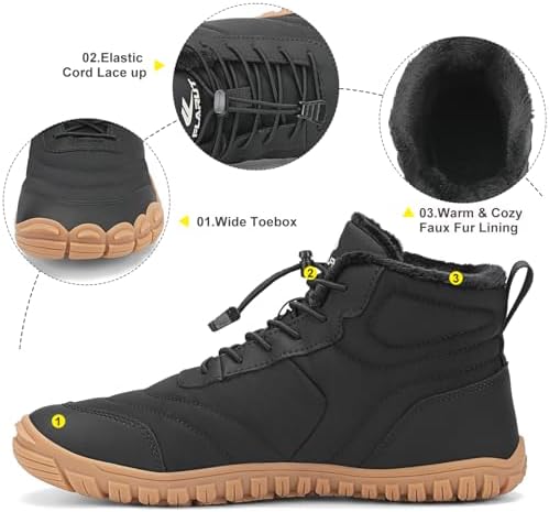 Stivali Invernali A Piedi Nudi Unisex – Antiscivolo, Impermeabili, Con Punta Larga E Fodera In Pile - 5