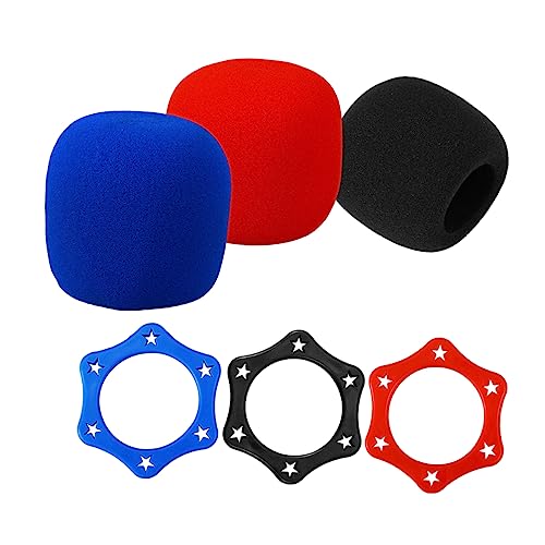Abaodam 3Pcs Hexagon Rolling Microphone Protection Rings Microphone Cushion Pads Windscreen Covers for Headsets and Microphones