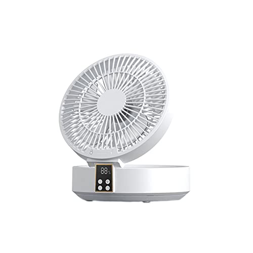 Sctecoau Ventilador de RefrigeracióN por Aire Circulante InaláMbrico con Control Remoto y Luz LED Ventilador de Pared EléCtrico Plegable Ventilador de Escritorio