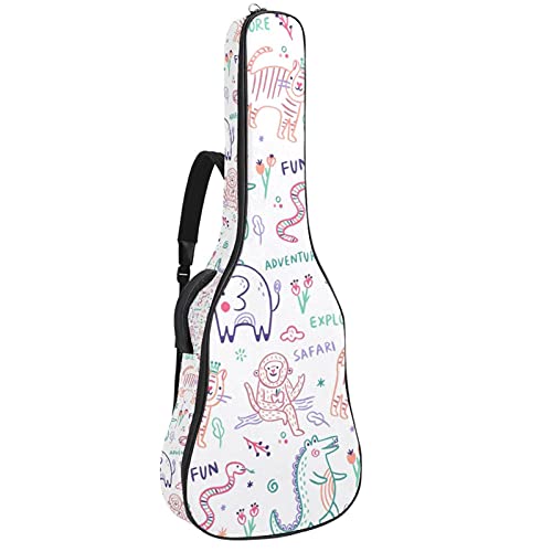 Housse de guitare électrique Elaphant à motif crocodile avec double bandoulière