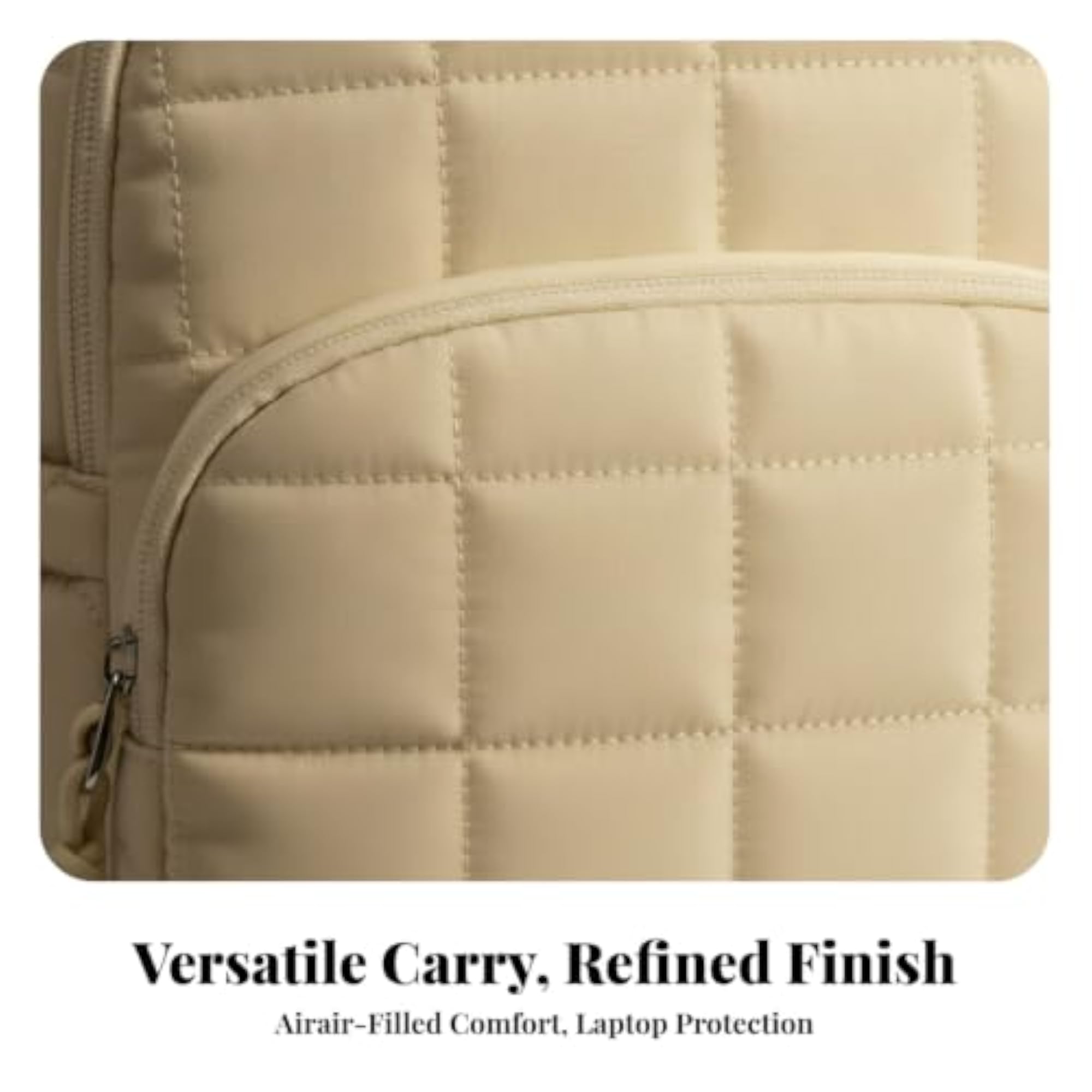 Waterproof Quilted Polyester Backpack with Laptop Compartment