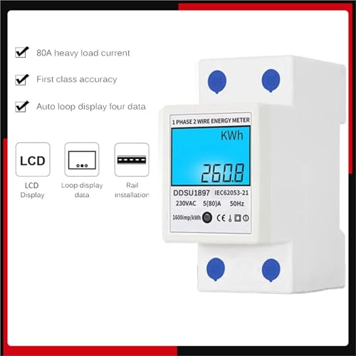 Compteur d'énergie électrique sur rail DIN 220V monophasé - 2