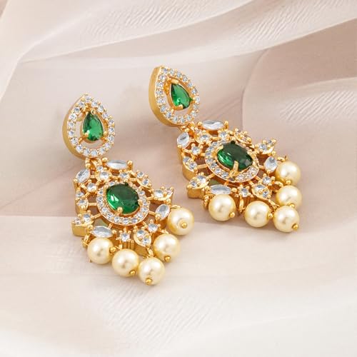 Image of Rubans Chandelier Earrings Traditional Festive Jewellery Gift for Women & Girls