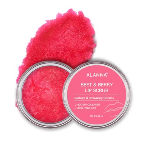 ALANNA Beet & Berry Lip Scrub | Gentle Exfoliation with Beetroot | Soft, Glossy Lips for Women & Men