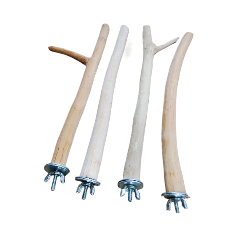 Kit 4 Poleiros Naturais de Goiabeira 30cm para Calopsita e Ringneck