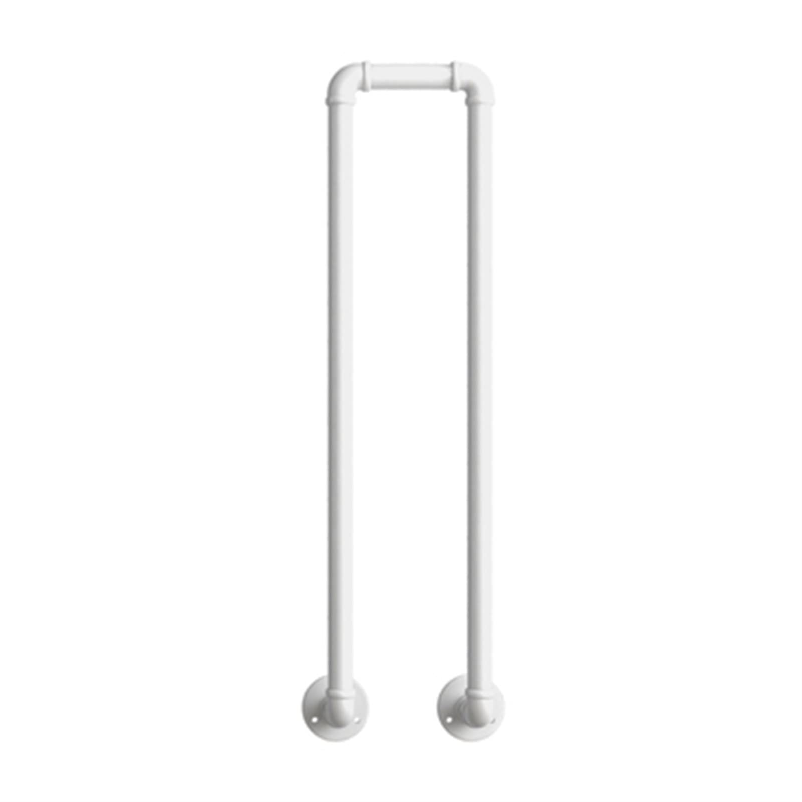 Meiiron Stair Handrail Pipe Handrail Wrought Iron Picket Handrails Transitional Hand Rail Side Mount Railing for Villa Garden Corridor, 1 Step, White (35-100cm) (Size : 65cm(25.6"))