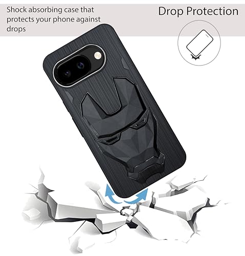 Image of NIUKIN Soft Back Case for Google Pixel 9A 5G | 3D Mask Case | Silicon TPU Shockproof Cover | Black