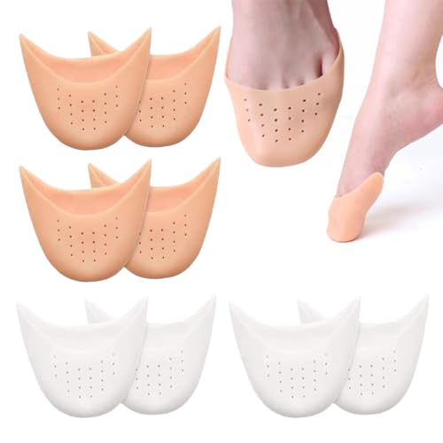 Protectores de Dedos Puntera para Zapatos de Punta Protectores de Puntas de Silicona Protector Plantillas Antideslizantes Dedos Pies, 4 Pares