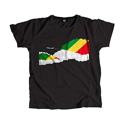 T-shirt Congo avion et nuages haut unisexe confortable pour voyage