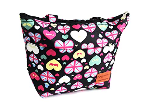 Bolsa Nécessaire Térmica Com Bolso Frontal F-010 Cor: Preto-Coração