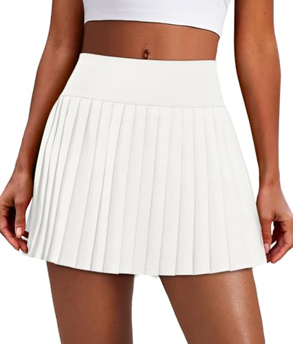 Image of Alaroo Pleated Tennis Skirt for Women with Pockets Shorts Skort | High Waisted Golf Athletic Skorts Running Workout Skirts
