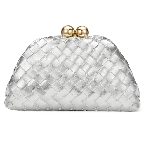 Image of CHUNLI Dressy Woven Clutch Purses for Women Evening Wedding Formal Occasion,Dumpling Crossbody Shoulder Handbags for Women