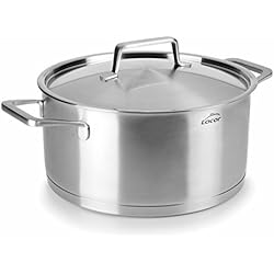 Cacerolas Acero Inoxidable Lacor Lacor Foodie Cacerola con Tapa, Acero Inoxidable, Gris, 18 cm
