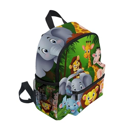 Cartoon Animal Backpack, 12 inch Toddler Preschool Kids Backpacks for Boys with Chest Strap2