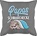 Vatertagsgeschenk Kissen Papa Geschenk - Papas Schnarchecke mit Faultier - weiß - Unisize - Grau - kuschelkissen Papa - GURLI Kissen mit Füllung - Kissen 50x50 cm und Dekokissen mit Füllung