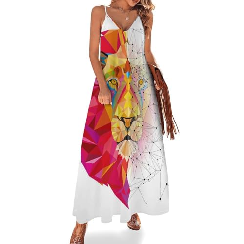 Robe été lion géométrique sans manches vêtement de plage confortable