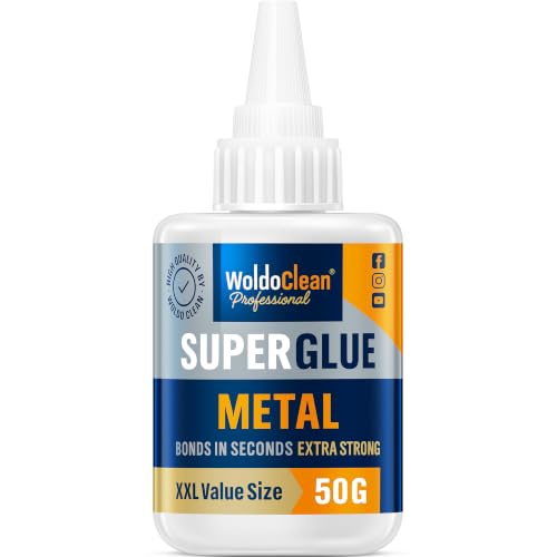 Image of WoldoClean Metal Super Glue 50g Extra Strong Adhesive - Heavy Duty Waterproof Bond for Stainless Steel, Aluminum, Iron, Copper, Heat Resistant