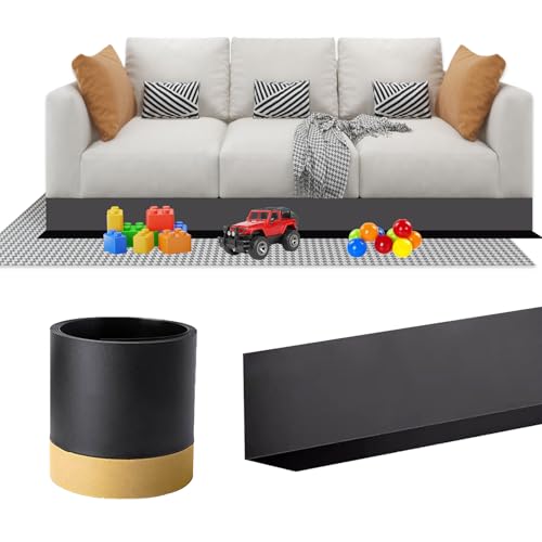 ソファー下ブロッカー PVC 隙間ガード 幅8cmx長さ3m ベット下ブロッカー ソファ下ガード 透明 隙間テープ ベッド下 おもちゃブロッカー ペット 侵入防止 犬 猫 ブロック ガード 家具下 ブロック 侵入防止 ストッパー 取り付け簡単 (ブラック)