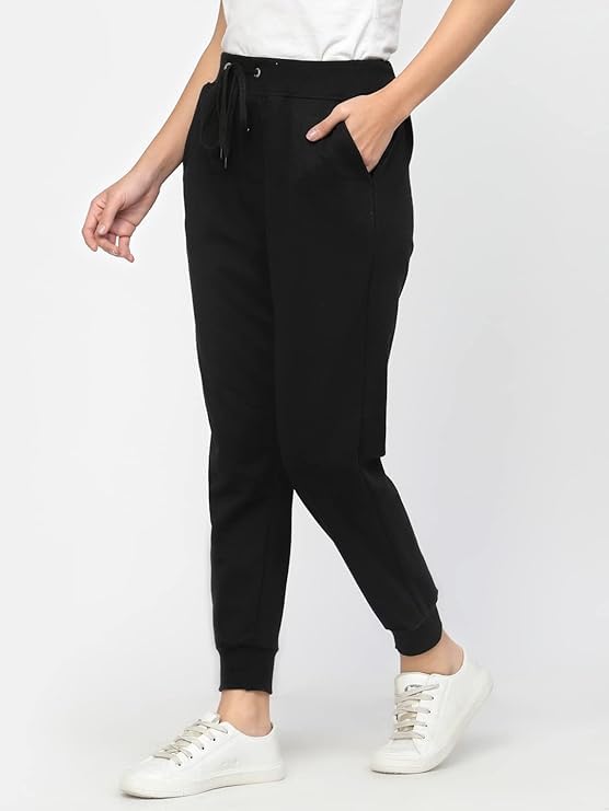 Image of UZARUS Women's Cotton Regular Fit Joggers Track Pants with 3 Pockets