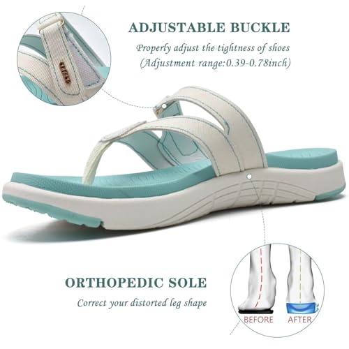 Image of COFACE Womens Orthopedic Flip Flops Arch Support Yoga Walking Thong Sandals