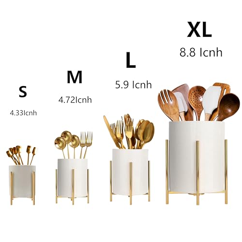 Flatware-Caddy-Silverware-Organizer-for-Spoons-Knives-and-Forks-with-Shiny-metal-frame-Tray-for-Farmhouse-Kitchen-Decor-and-Countertop59-39 Flatware Caddy Silverware Organizer for Spoons Knives and Forks with Shiny metal frame Tray for Farmhouse Kitchen Decor and Countertop59 39