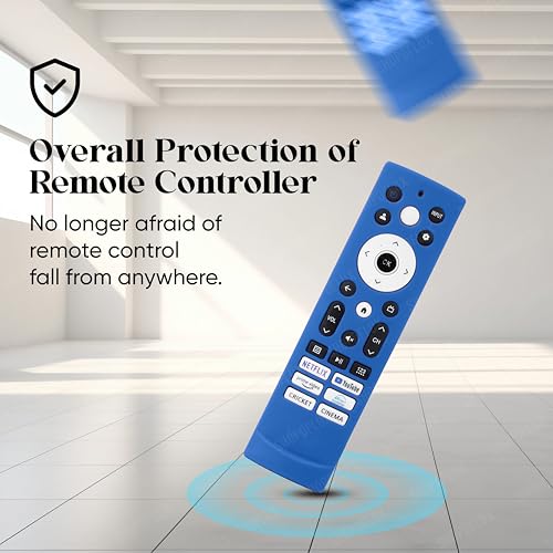 Image of Shopoflux Silicone TV Remote Cover Compatible with Hisense Smart TV Remote VU GloLED Series Tv Remote Cover (Blue)