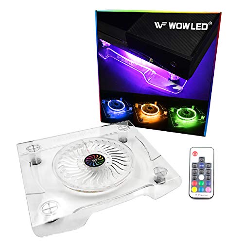 WF Upgrade USB RGB LED Cooler Cooling Fan Stand, Wireless Remote Controller RF, Multi-color LED Light Accessories for PS4 Playstation 4 Pro, PS4 Slim, XBOX One X, Notebook, Laptop, Gaming Consoles