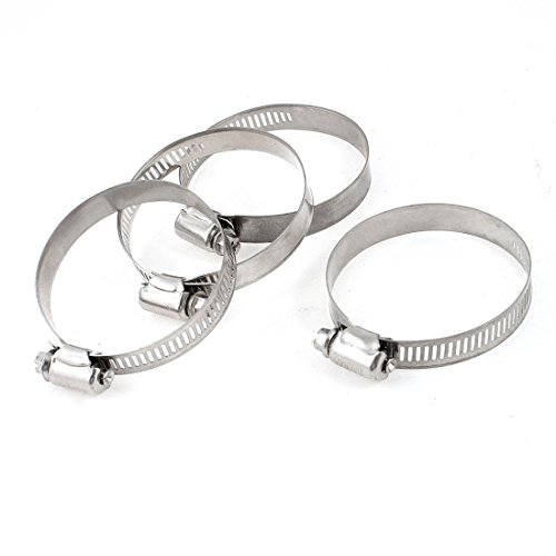 Aexit 4pcs 12mm Clamps Width Adjustable 44-67mm Worm Drive Hose Strap Clamps Clamps Clips