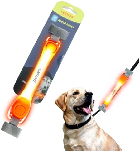 LaRoo Hundelicht for für Nächtliche Spaziergänge,Hund Kragen Licht Blinkendes Licht mit Klettverschluss,Einfach an Halsband Leine und Geschirr zu Befestigen, Sicherheitslicht für H