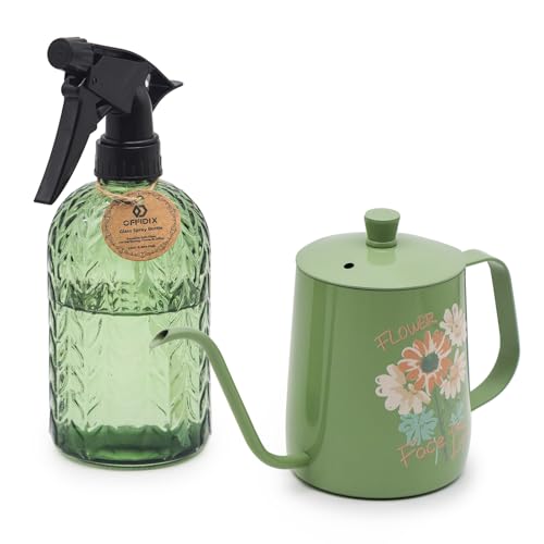 OFFIDIX Watering Can for Indoor Plants, Green Water Can Spray Bottle 2 Pack