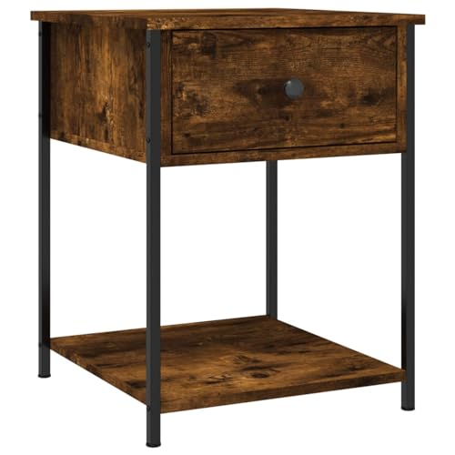 Table de chevet chêne fumé 44x45x58 cm pour une chambre ordonnée et zen