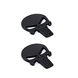 Set of 2 Pieces Black Skull Punisher 3D Car Styling Emblem Decal Badge Sticker For Ford F150 Silverado Equinox Harley Motorcycle Metal
