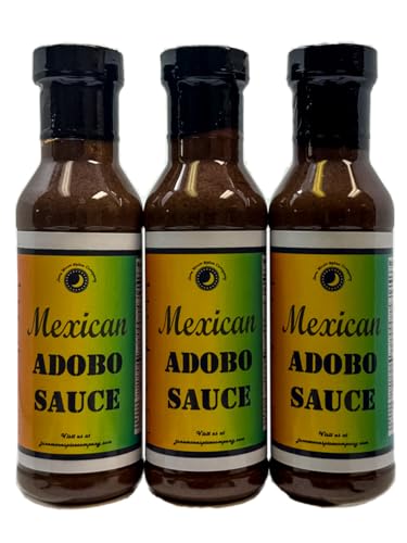 Premium | Mexican Adobo Sauce | 3 Pack | 12 Fluid Ounce Bottles with Flavor Lock Caps | Crafted in