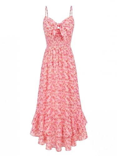 Image of GRACE KARIN Womens Maxi Floral Sundresses Summer Beach Boho Dress Spaghetti Strap Dresses Casual Fashion Clothes with Pockets